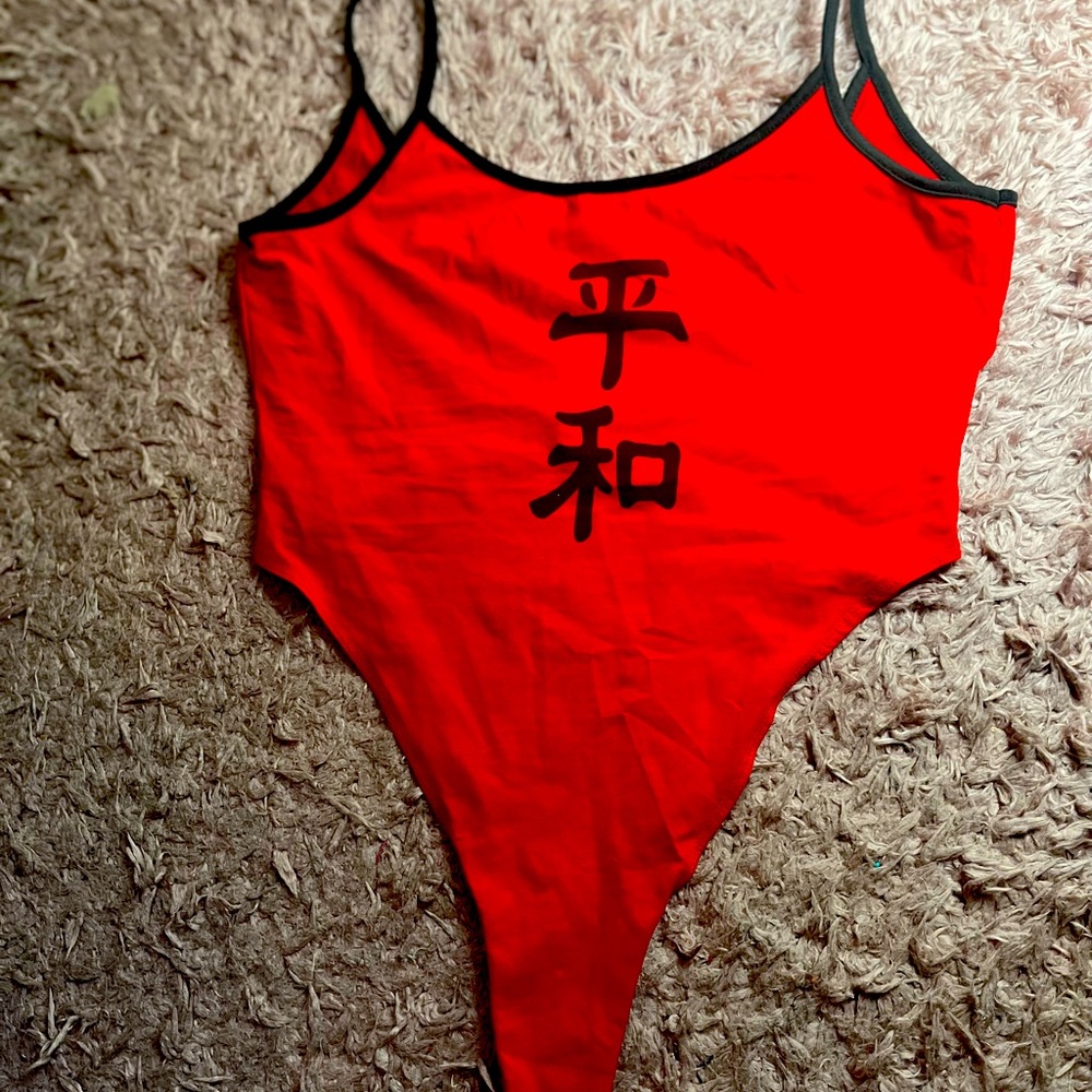 Red body suit